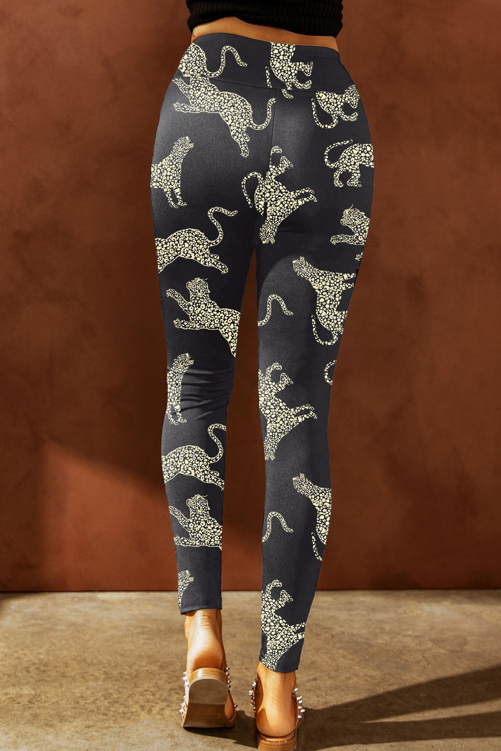 Animal Printed Distressed High Waist Leggings - JassyBae