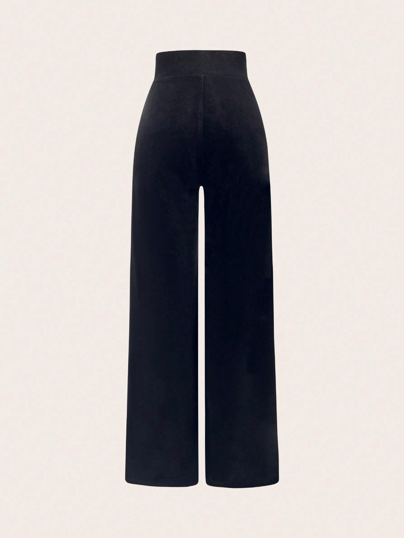 Black Zip Fly Wide Leg Pants