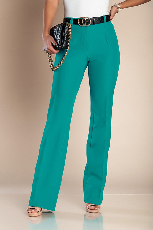 Elegant long straight leg trousers, mint