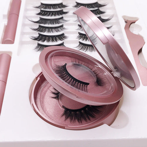 Magnet False Eyelashes with Round Box Mirror Magnetic I