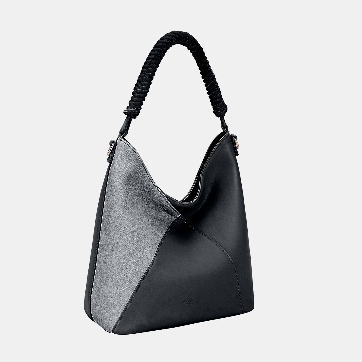 David Jones Woven Handle PU Leather Handbag - JassyBae