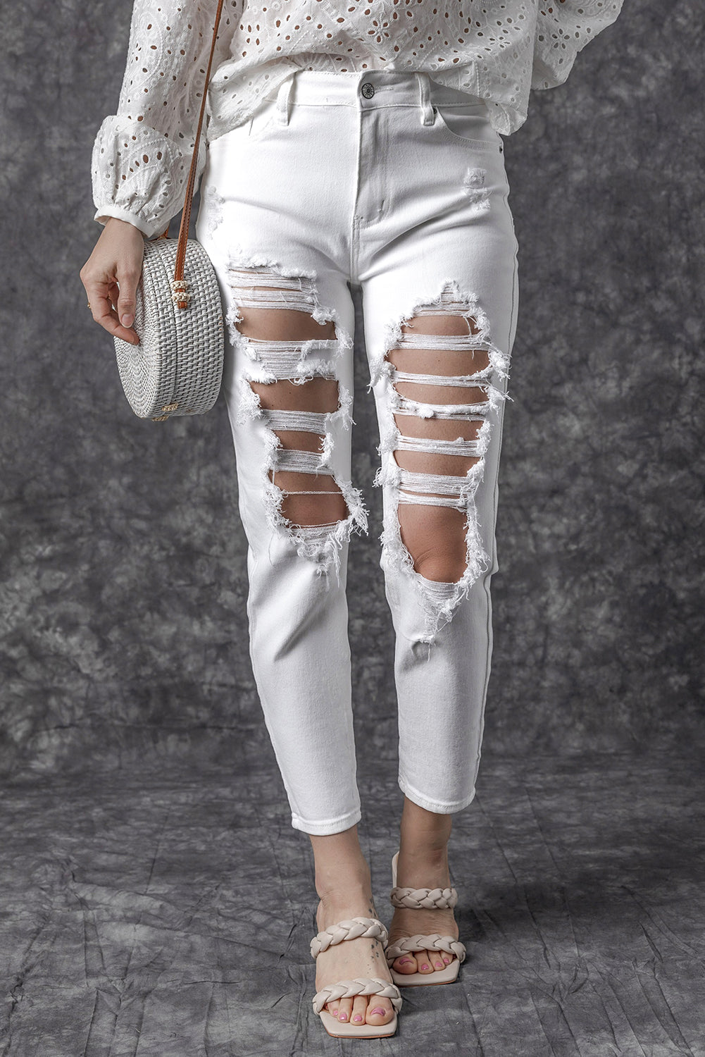 Distressed Jeans with Pockets - JassyBae