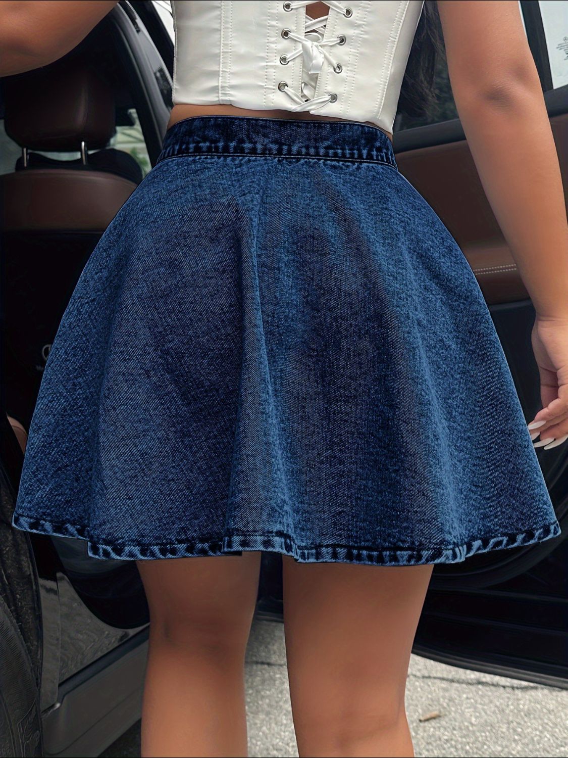 Buttoned Mini Denim Skirt - JassyBae