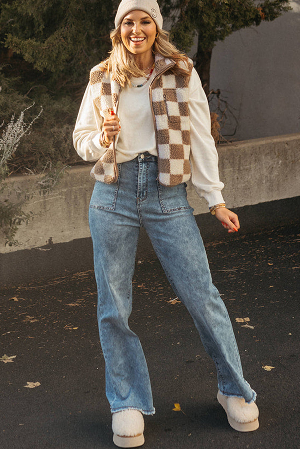 Checkered Collared Vest