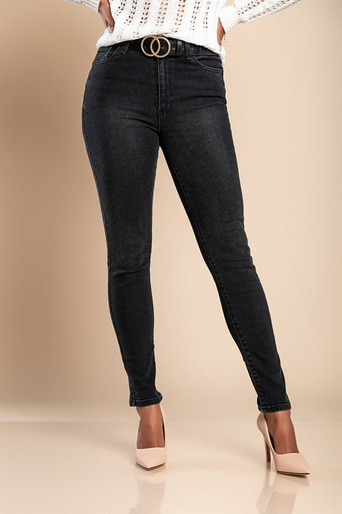 Stretch jeans with skinny leg, black