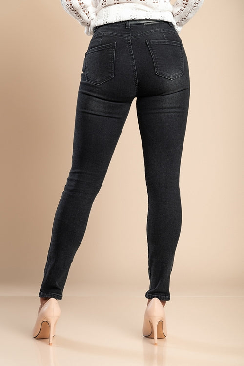 Stretch jeans with skinny leg, black