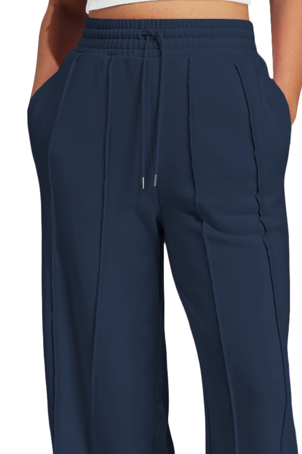 Drawstring Wide Leg Active Pants - JassyBae