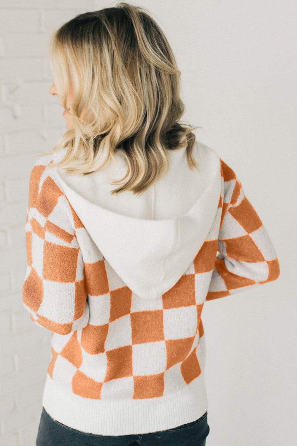 Gold Flame Checkered Sweater