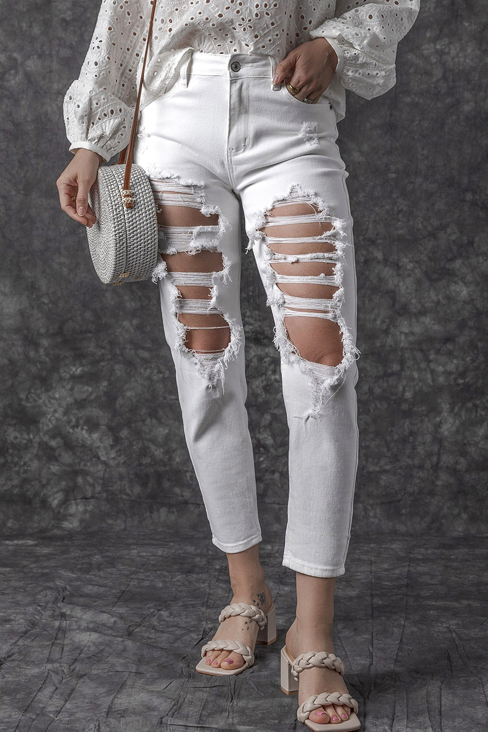 Distressed Jeans with Pockets - JassyBae