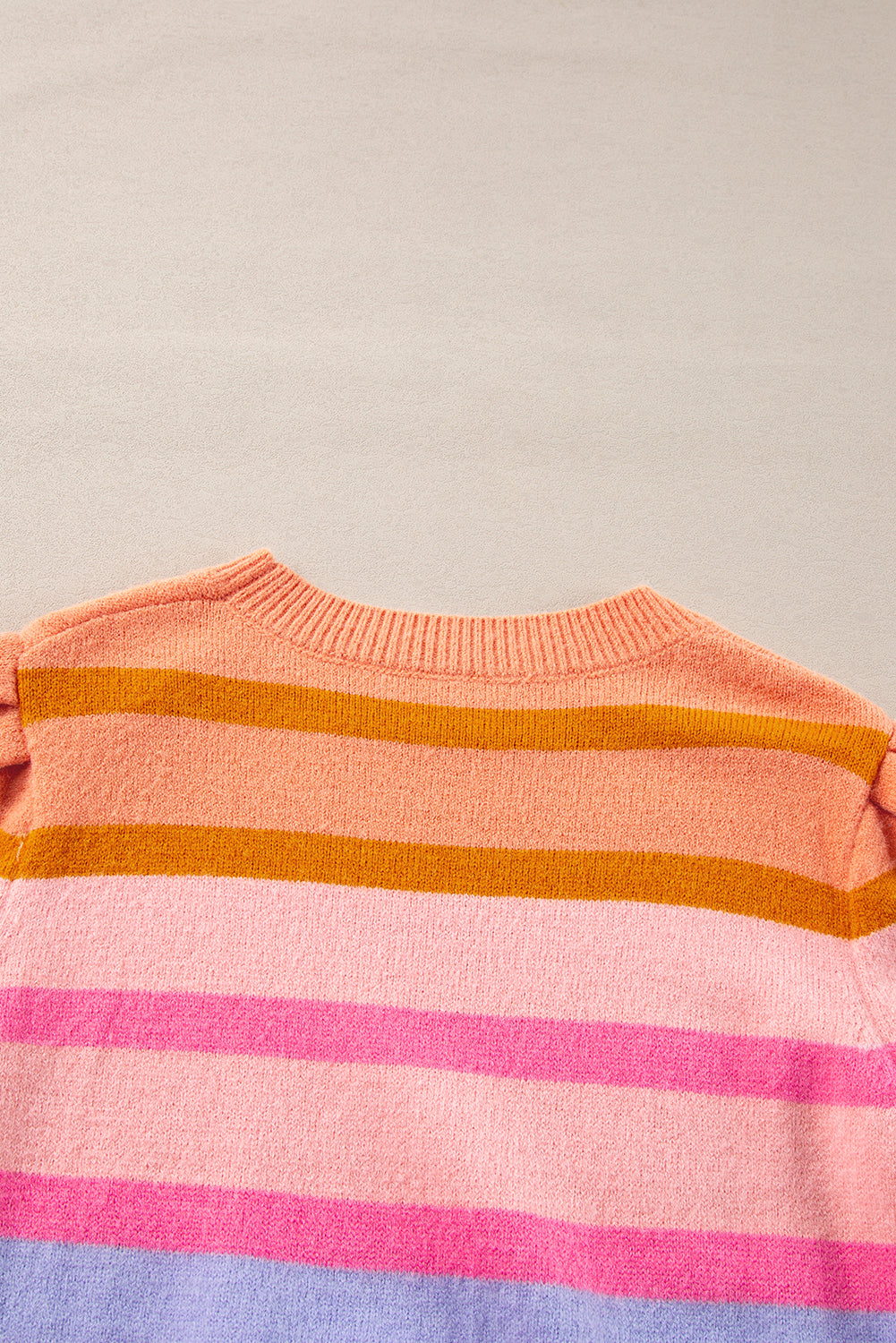 Rose Red Colorful Stripe Sweater