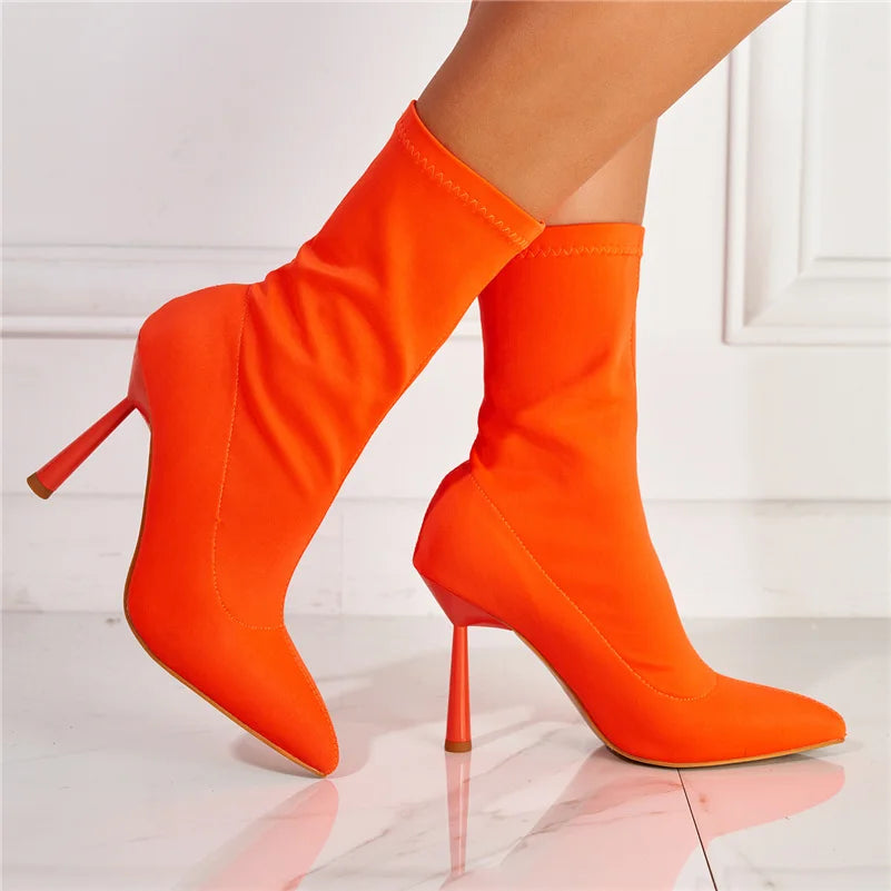 Silk Sock Ankle Boots