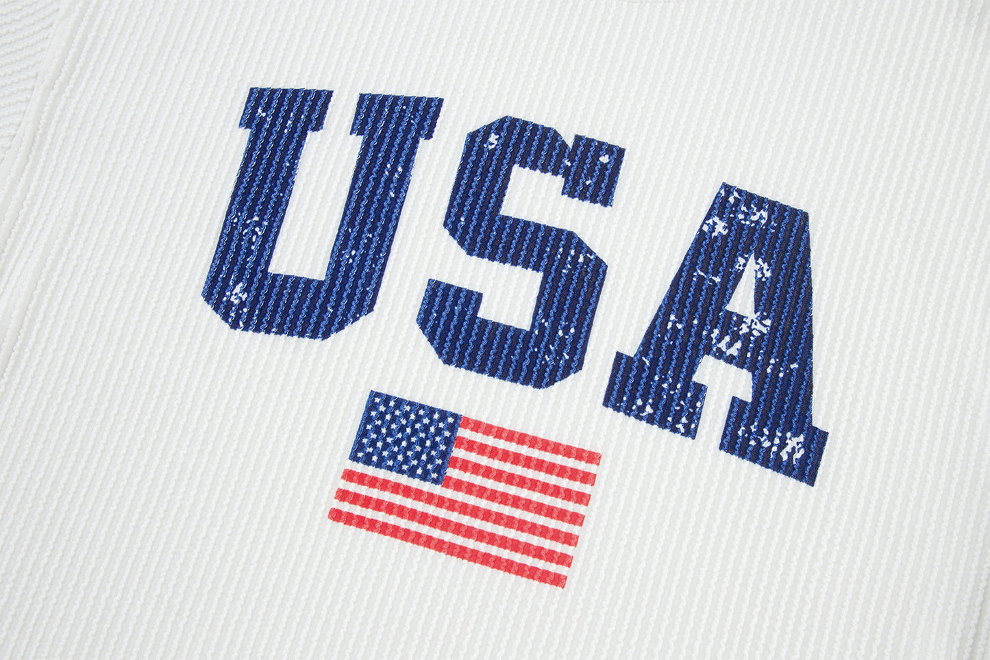 White USA Flag Sweatshirt