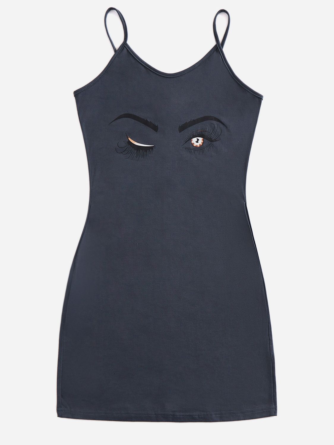 Graphic Scoop Neck Mini Cami Dress