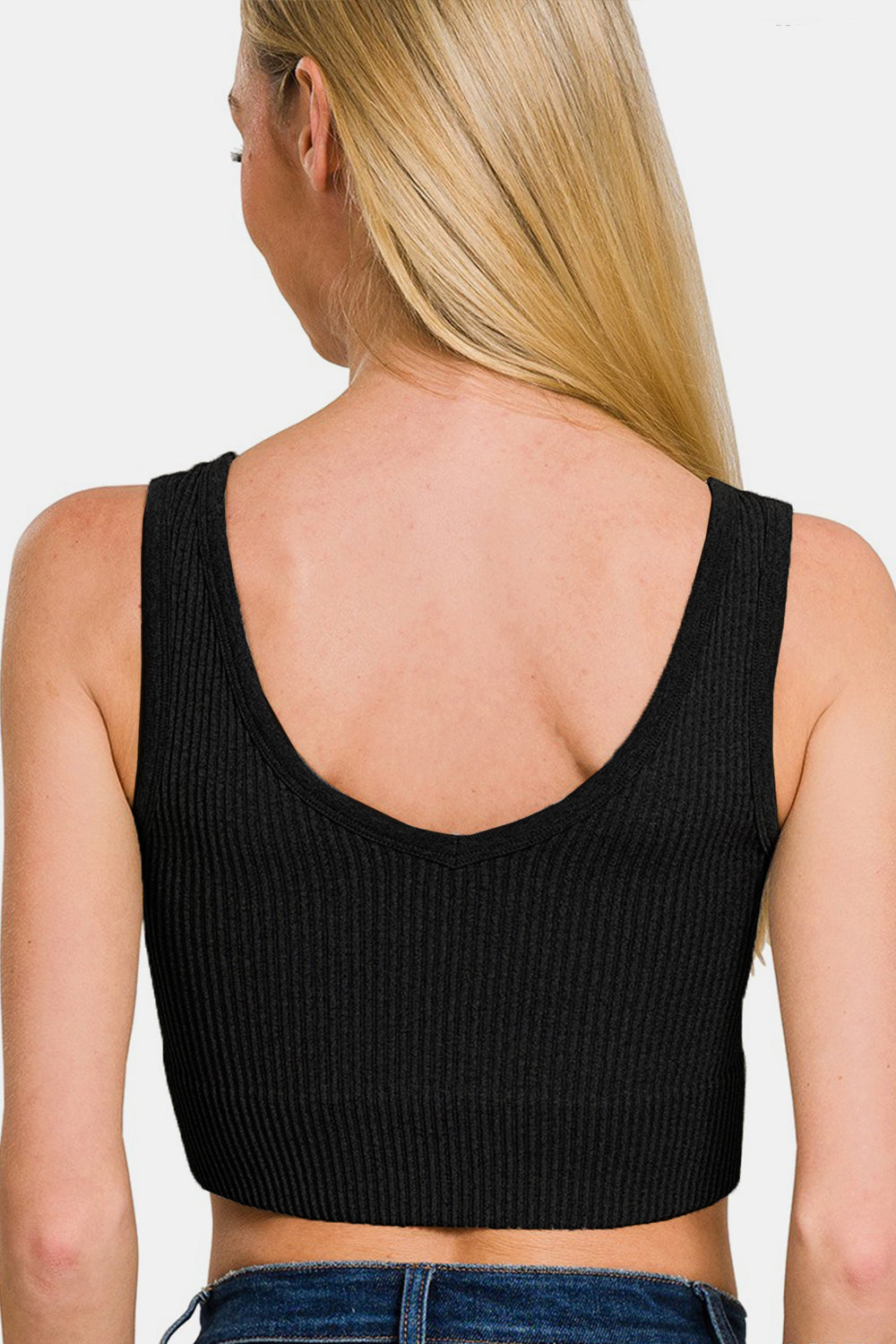 Zenana Ribbed Seamless Tank with Pads - JassyBae