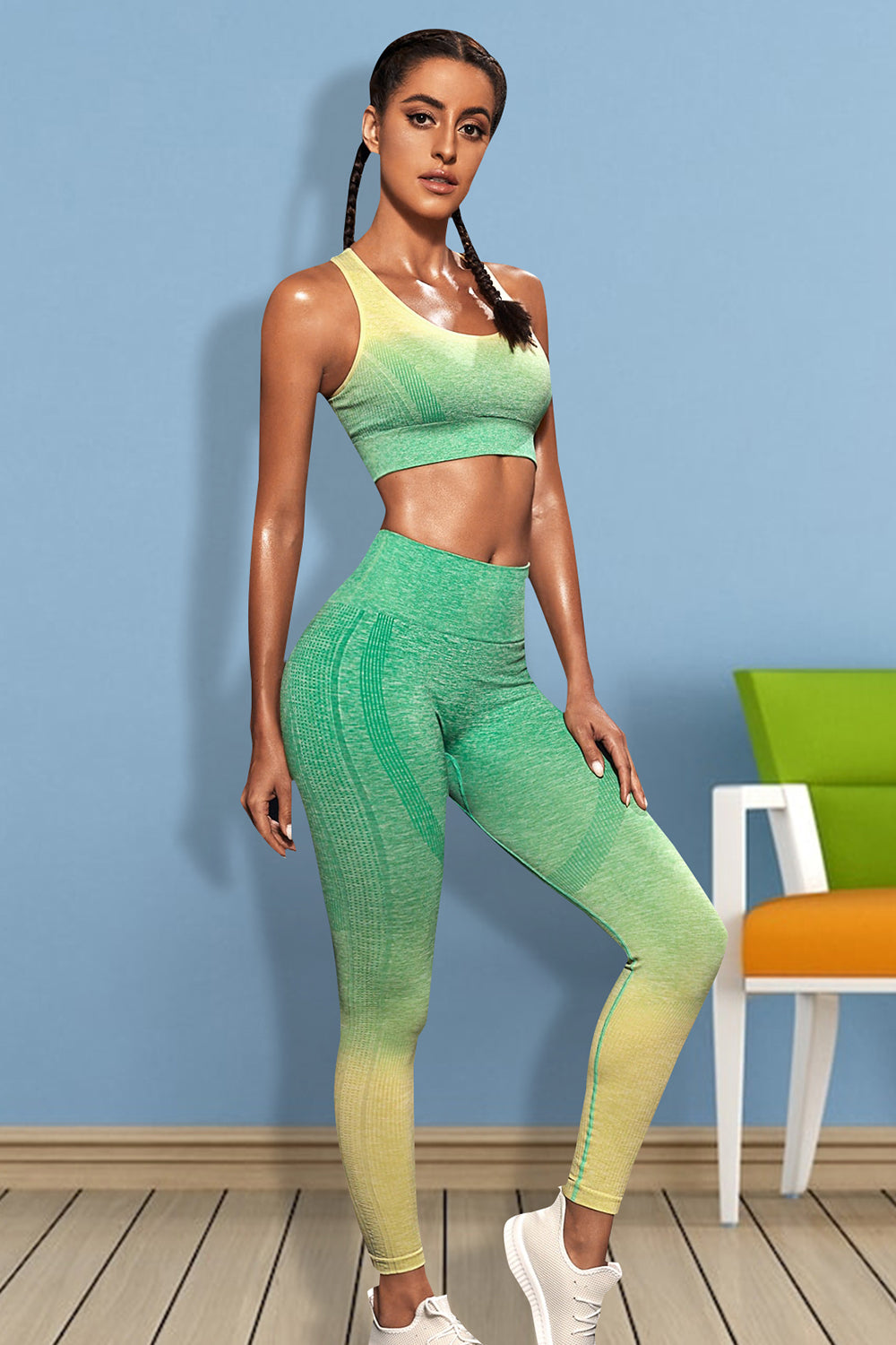 Gradient Sports Tank and Leggings Set - JassyBae