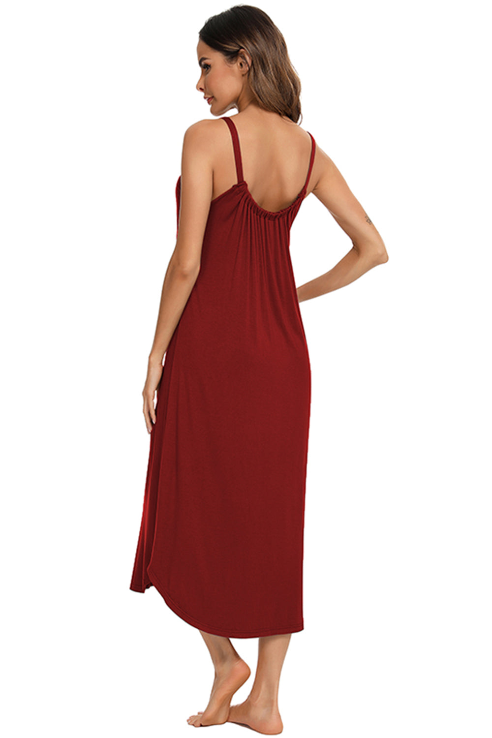 V-Neck Midi Lounge Dress - JassyBae