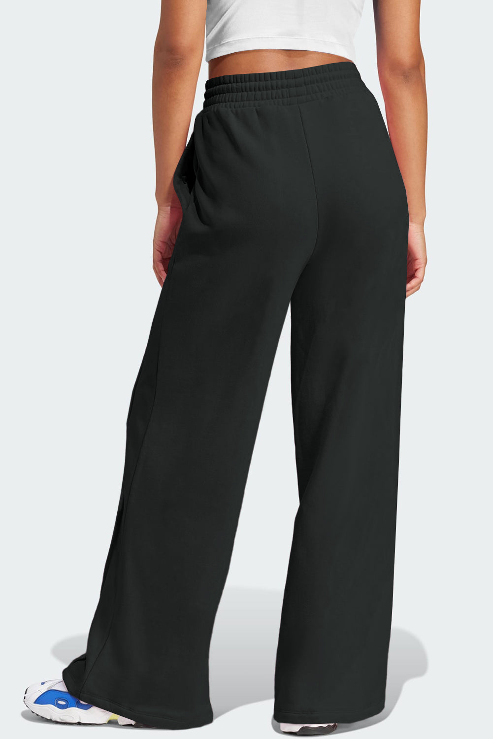 Drawstring Wide Leg Active Pants - JassyBae