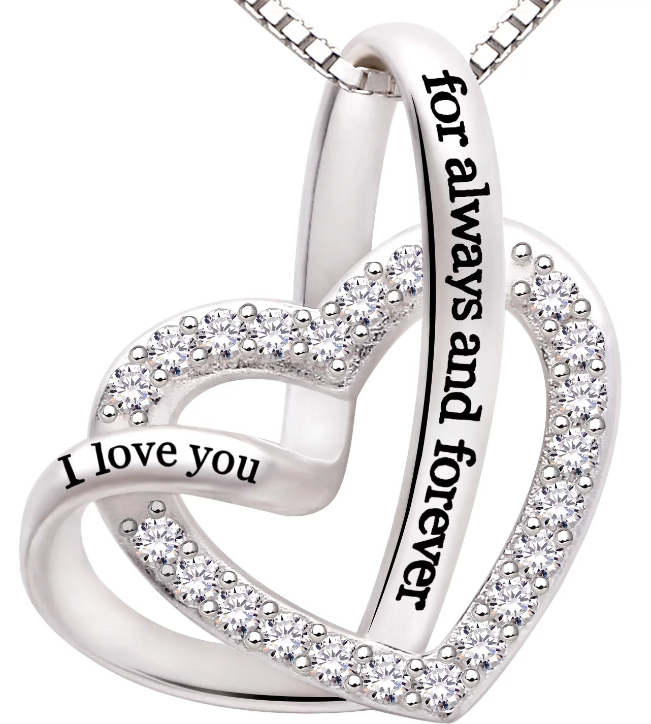 Sterling Silver "I Love You for Always and Forever" Necklace