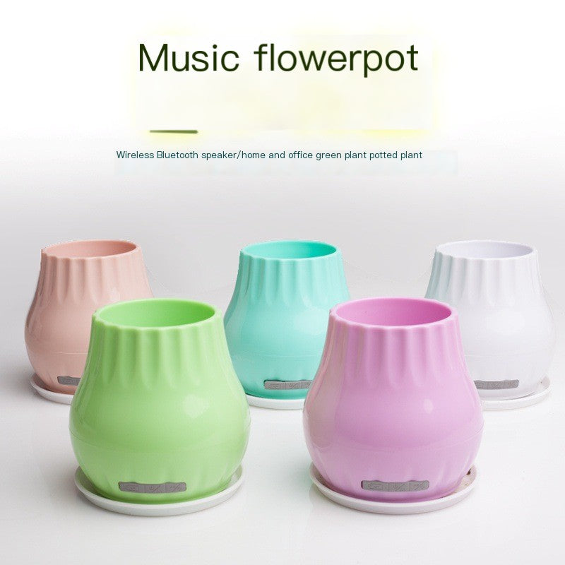 Smart Music Flowerpot can play piano potted plant vase colorful light wireless Bluetooth small speaker