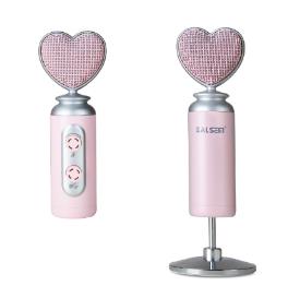 Heart Professional USB Noise Reduction Pink Microphone For Mobile Phone