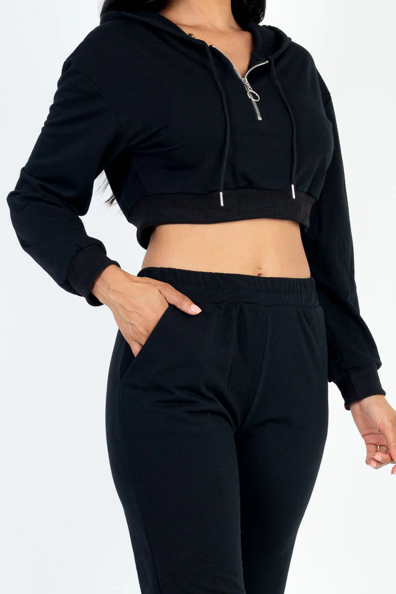 Half Zip Hoodie and Joggers Set