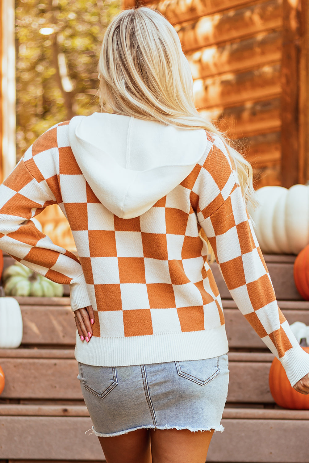 Gold Flame Checkered Sweater