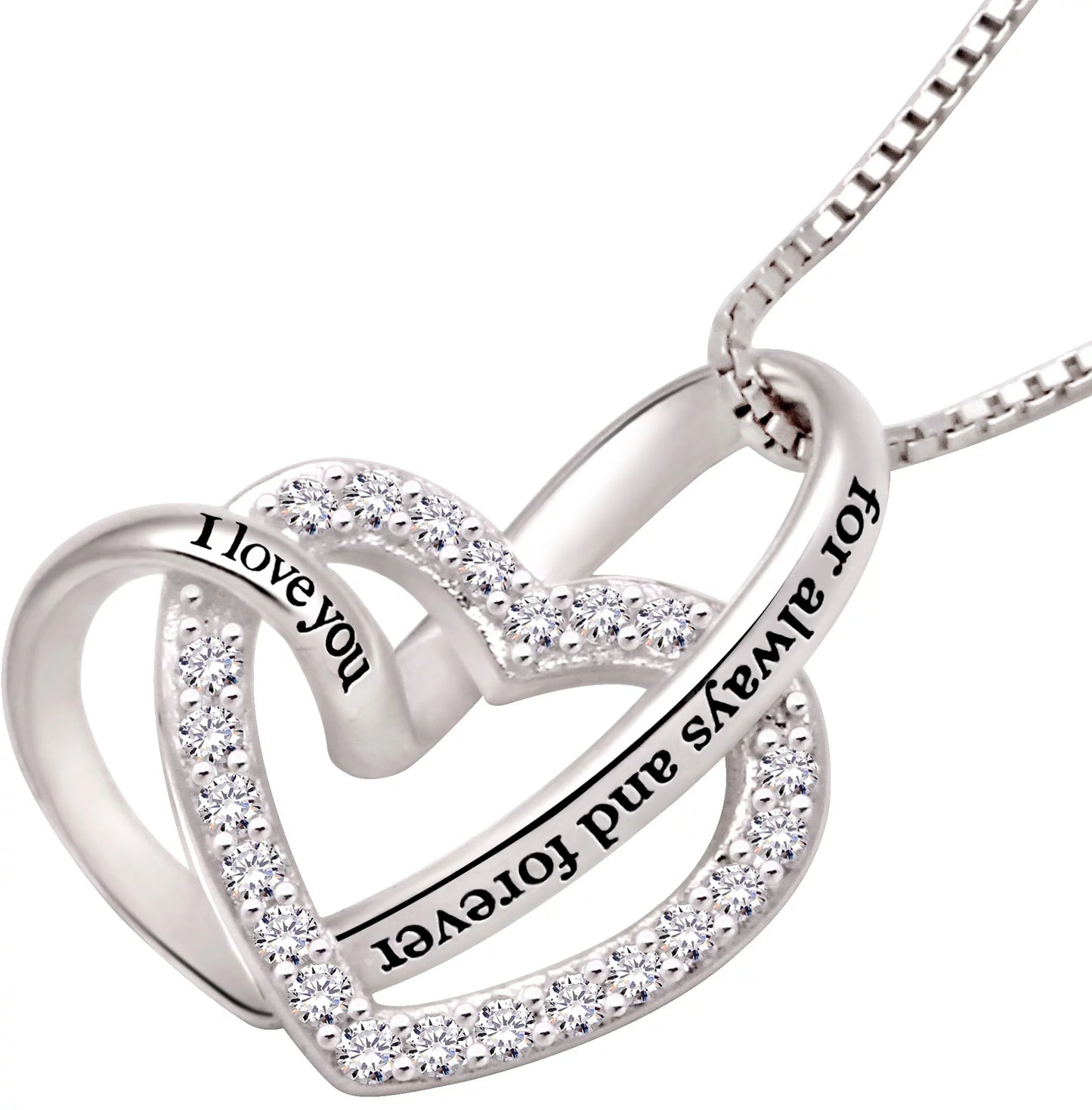 Sterling Silver "I Love You for Always and Forever" Necklace