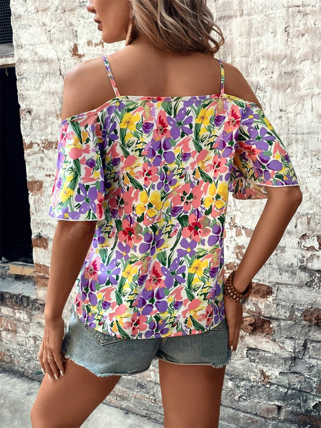 Floral Half Sleeve Blouse - JassyBae