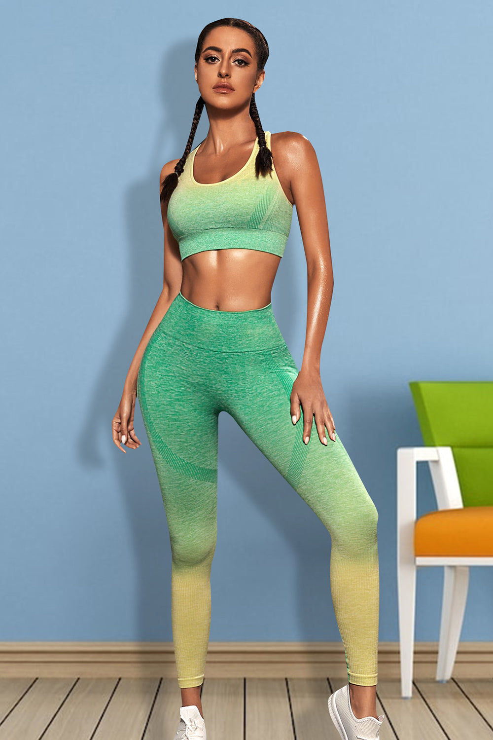 Gradient Sports Tank and Leggings Set - JassyBae