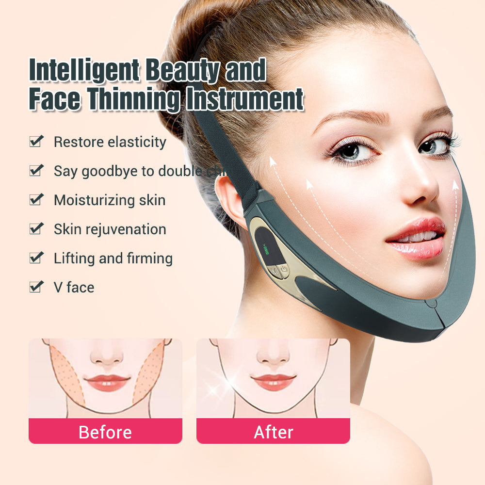 6 Modes Microcurrent Face Lifting Instrument Heating Skin Rejuvenation Double Chin V Face Vibrating Massager Beauty Instrument Slimming Face Artifact