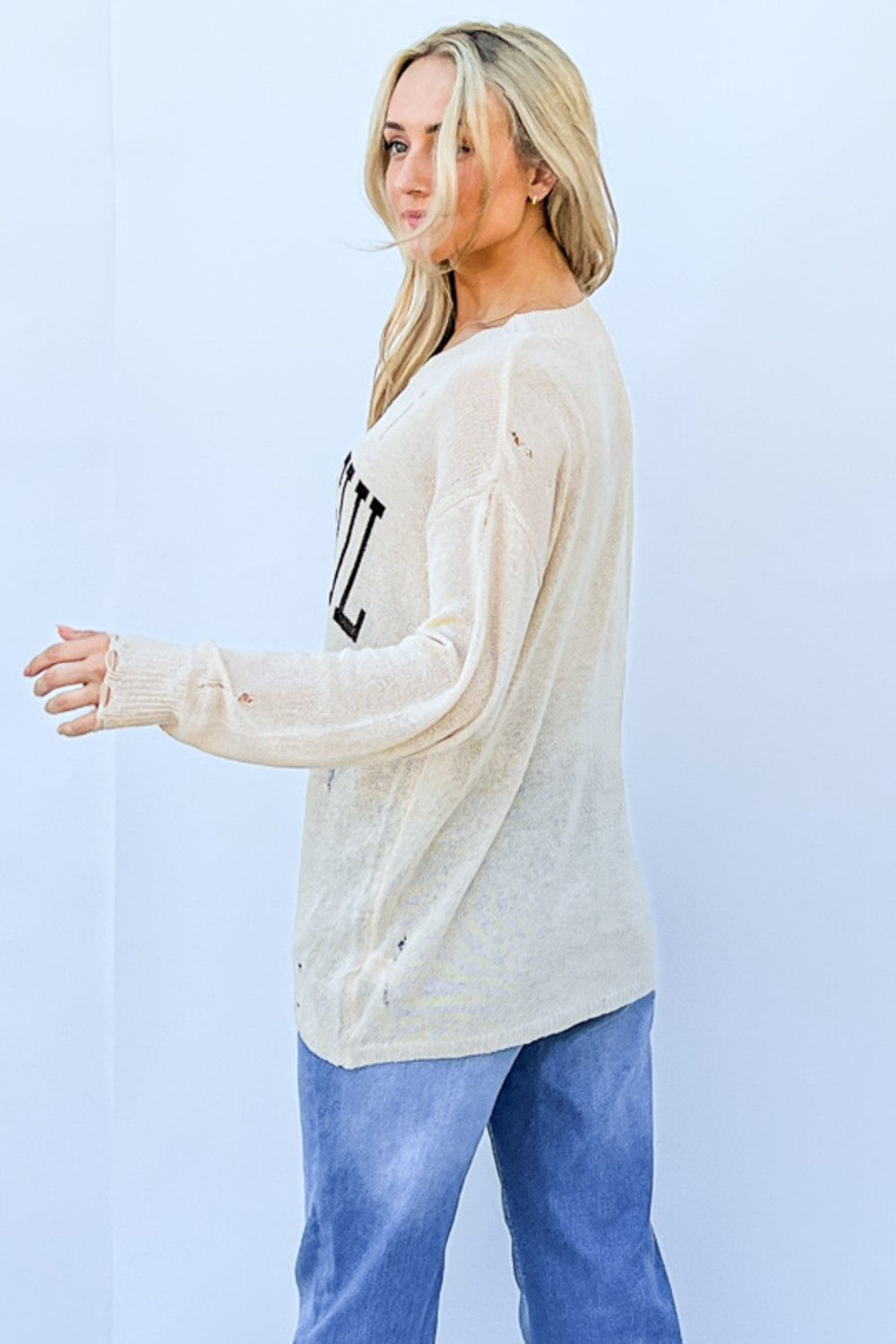 And The Why GRATEFUL Long Sleeve Knit Top - JassyBae