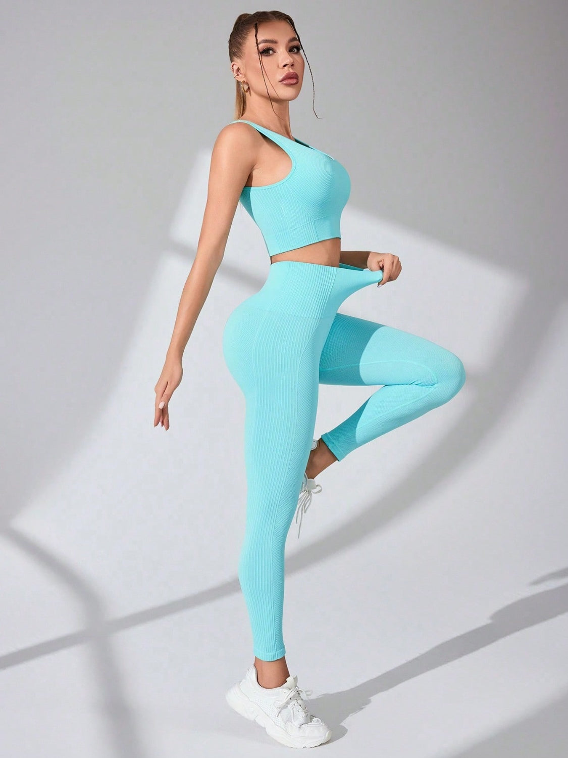 Scoop Neck Wide Strap Top and Pants Active Set - JassyBae