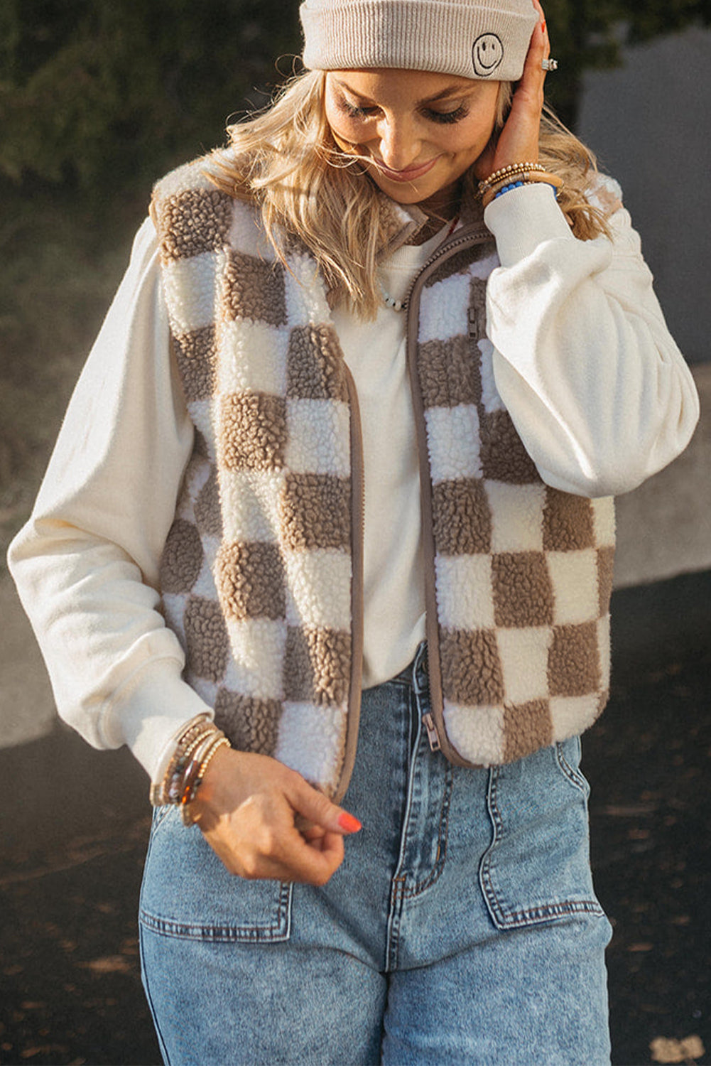 Checkered Collared Vest