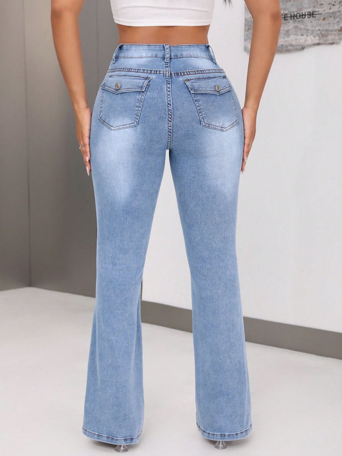 Bootcut Jeans with Pockets - JassyBae