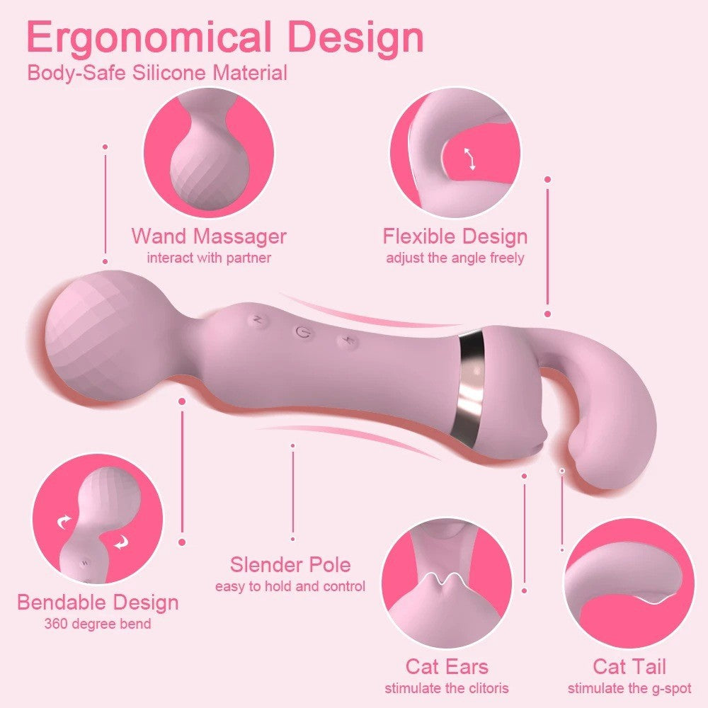 Women's Double-Headed Climax Vibrator Multi-Purpose Device Big Head Strong Shock