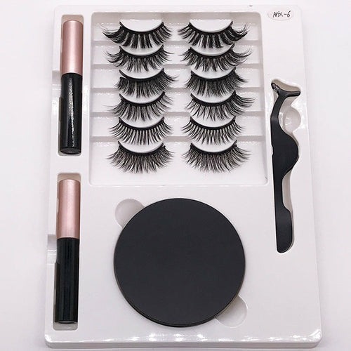 Magnet False Eyelashes with Round Box Mirror Magnetic I