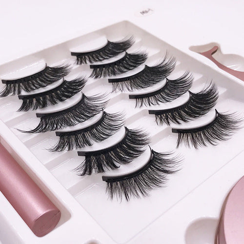 Magnet False Eyelashes with Round Box Mirror Magnetic I