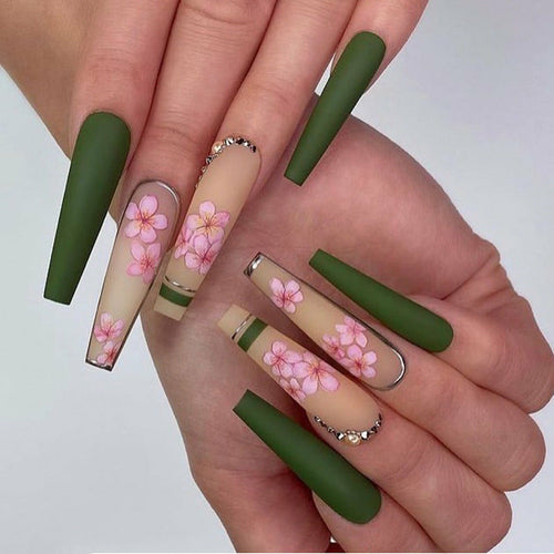 Nail Spring Flowers Bloom Drill Nails