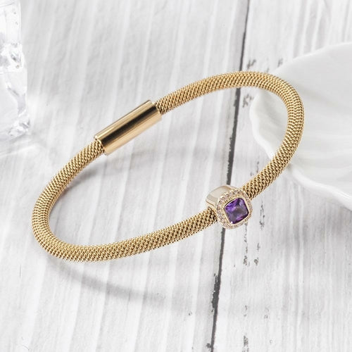 CZ Halo Bangle Bracelet