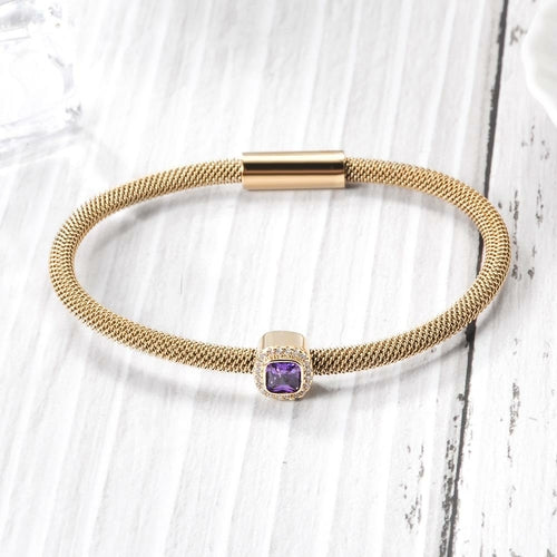 CZ Halo Bangle Bracelet