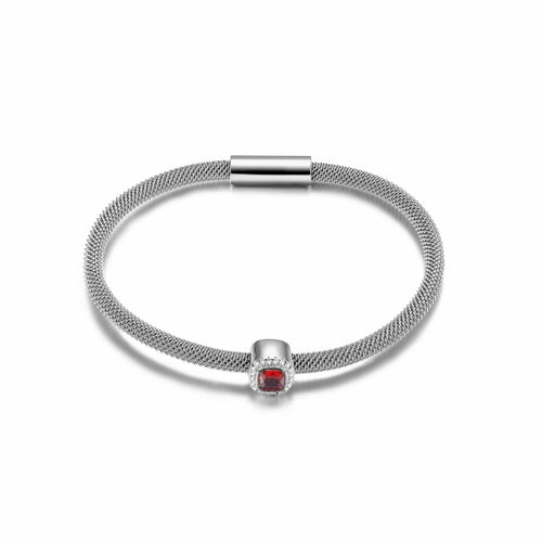 CZ Halo Bangle Bracelet