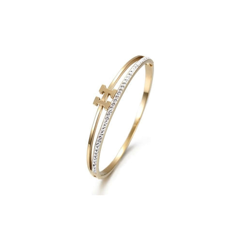 H-shaped CZ Bangle