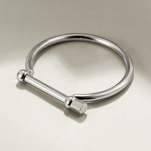 D-Shape Female Screw Bar Bangle