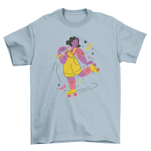 80s Roller-skating Girl T-Shirt