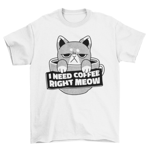 Angry Cat Coffee Drink T-Shirt