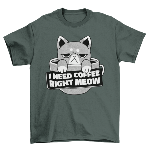 Angry Cat Coffee Drink T-Shirt