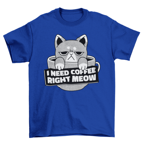 Angry Cat Coffee Drink T-Shirt