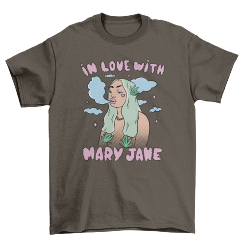 Hippie woman smoking weed t-shirt