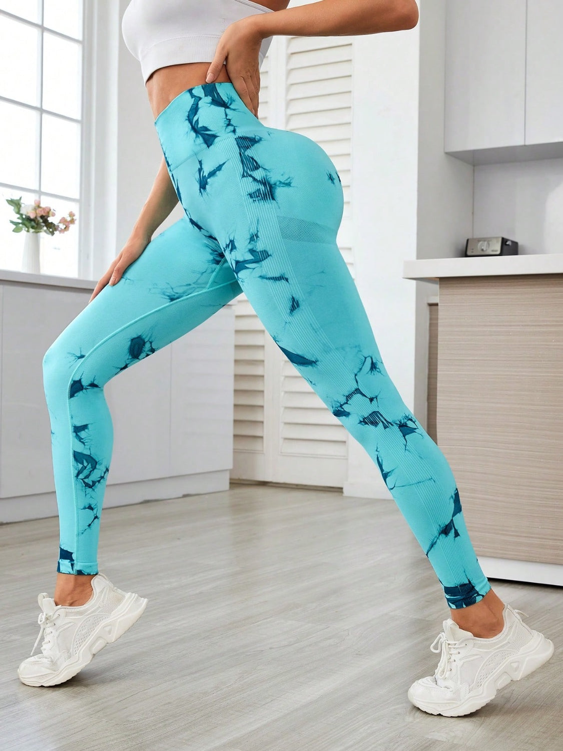 Printed High Waist Active Leggings - JassyBae