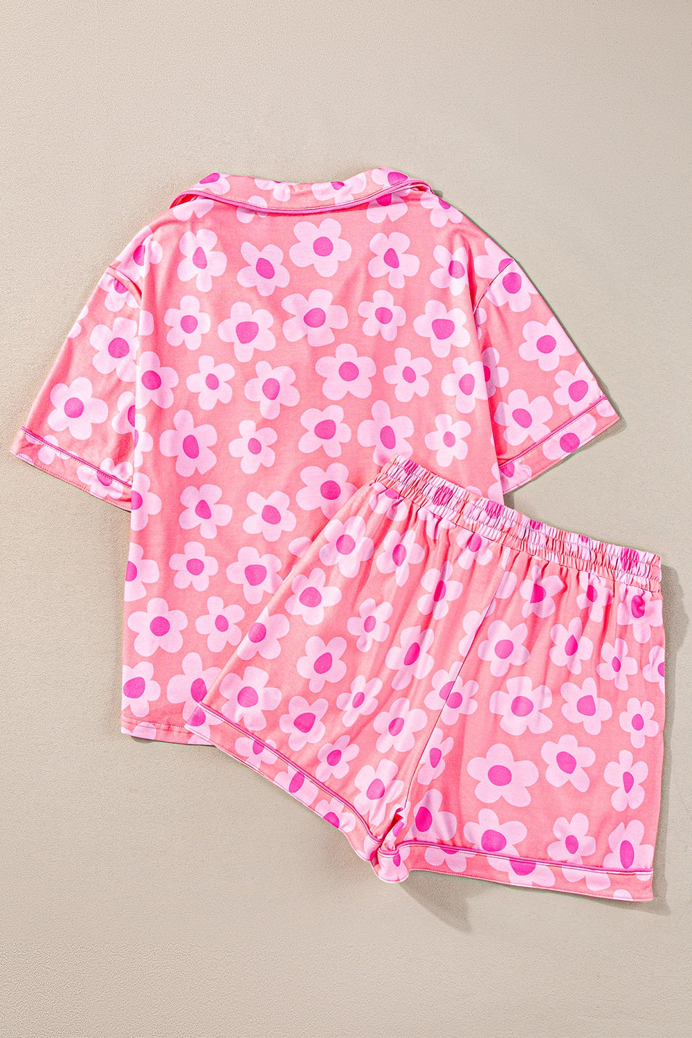 Pocketed Flower Half Sleeve Top and Shorts Lounge Set - JassyBae